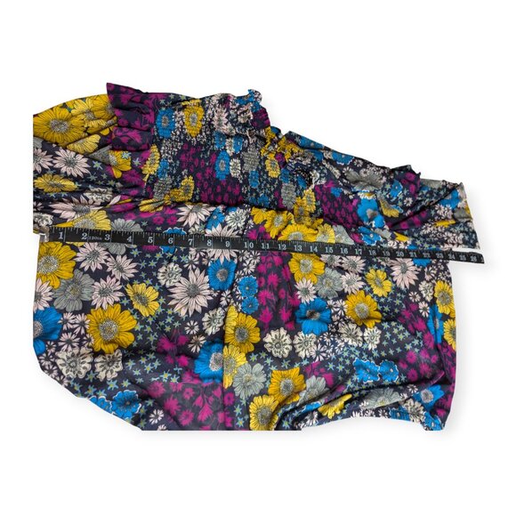 NWT Scoop Ruffled Colorful Floral Print Long Sleeve Blouse Size XL - Picture 13 of 16